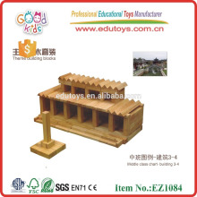 428pcs bois massif pré-scolaire classe moyenne Jumbo Building Blocks Play Set